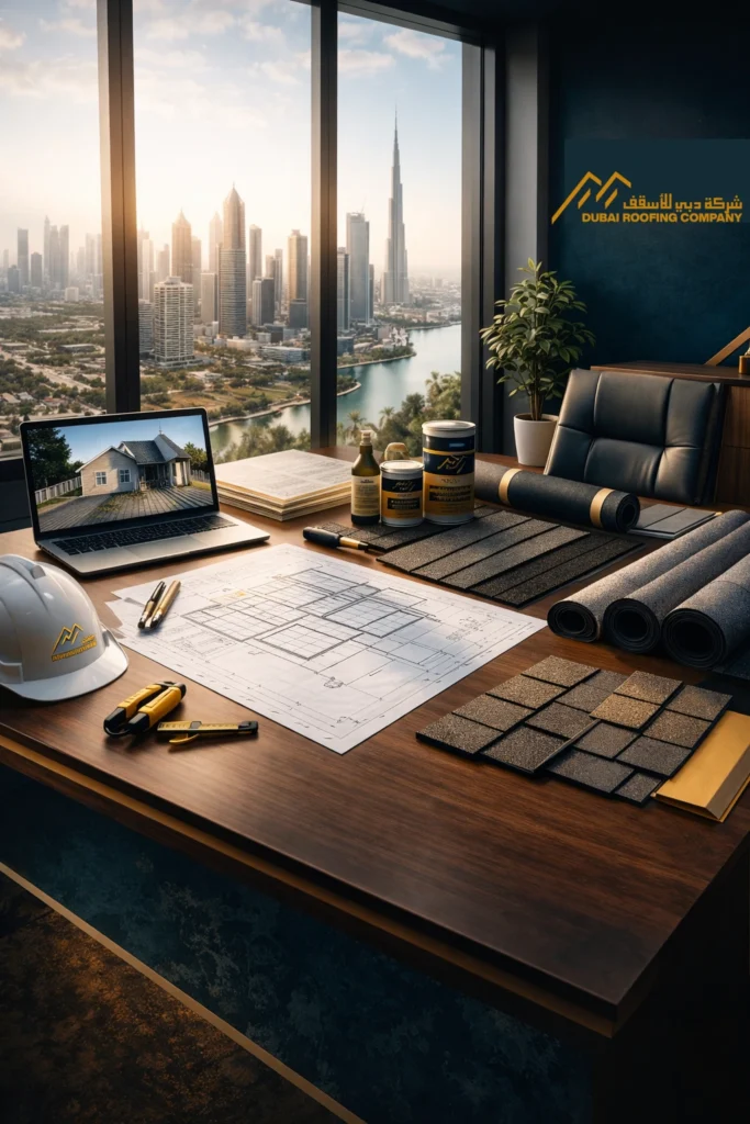 Roofing in Dubai, near Burj Khalifa, Dubai, UAE. roofing in Dubai