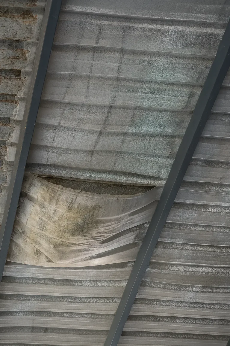 Interior view of a commercial warehouse roof in Al Quoz, Dubai. Interior view of a commercial warehouse roof in Al Quoz, Dubai.