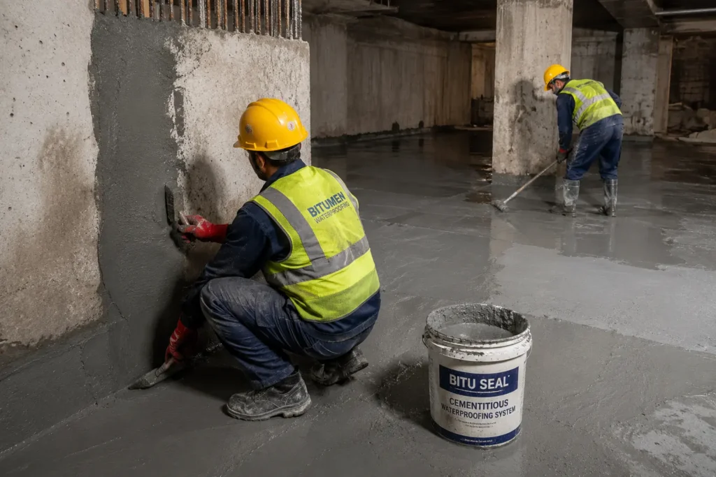Cementitious waterproofing