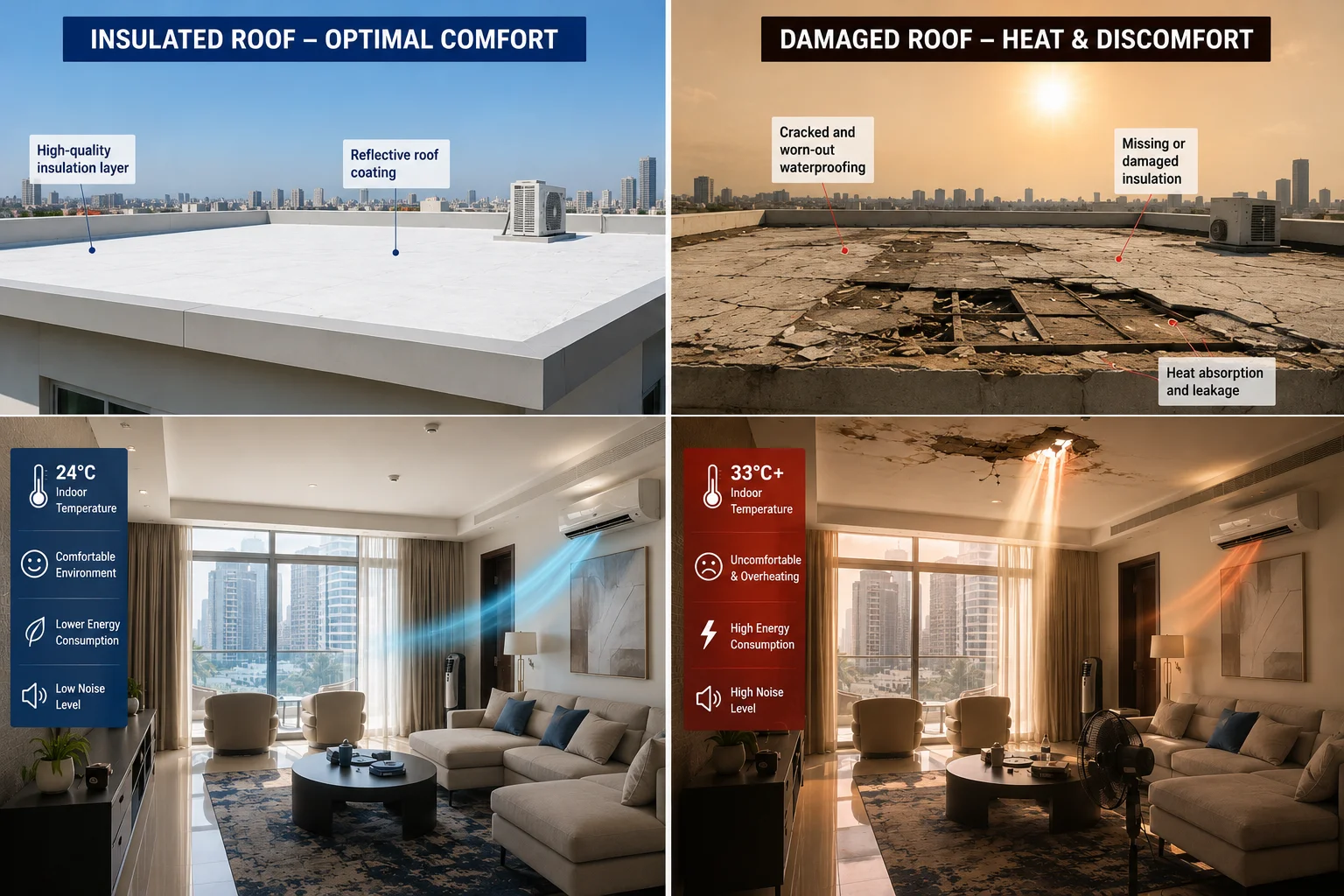 Roof Leak Signs in Dubai | Avoid Costly Roof Damage 5 indoor heat